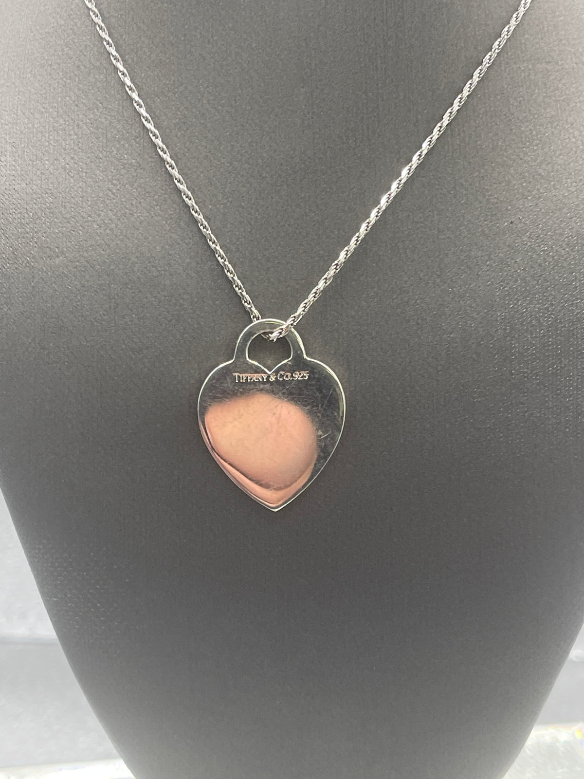 Ladies Tiffany & Co. Sterling Silver Heart Pendant / Charm