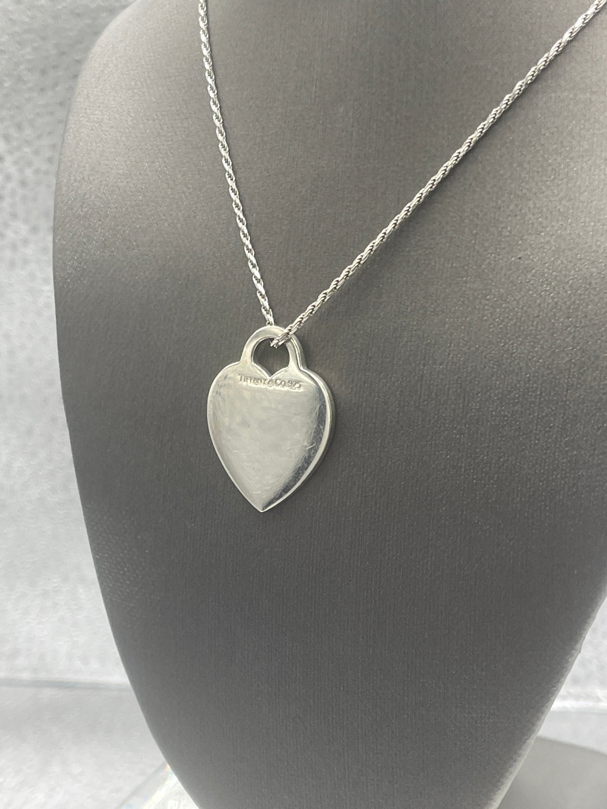Ladies Tiffany & Co. Sterling Silver Heart Pendant / Charm