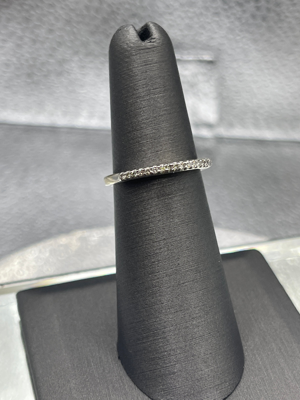 Ladies 14 Karat Solid White Gold Diamond Band