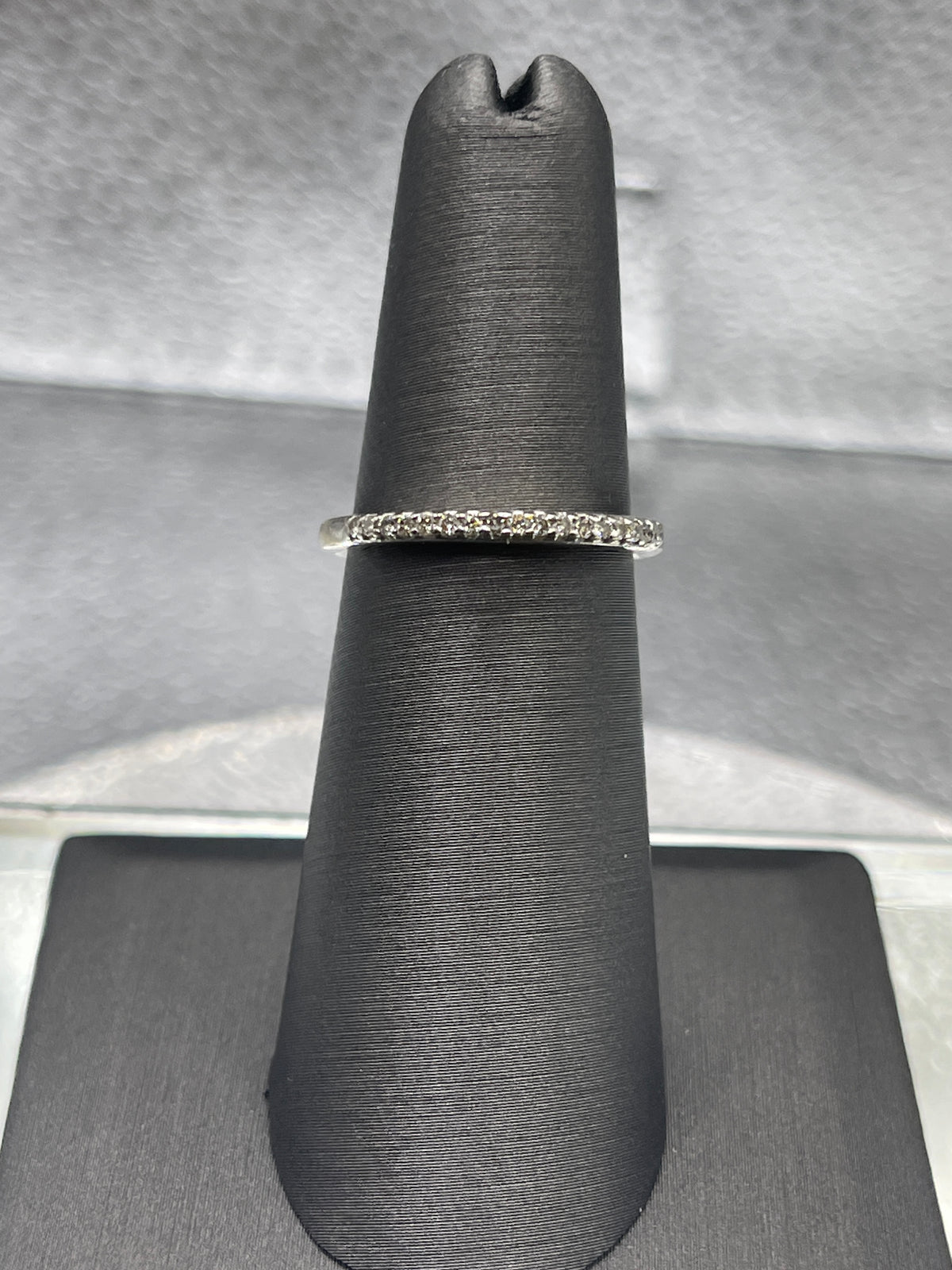 Ladies 14 Karat Solid White Gold Diamond Band