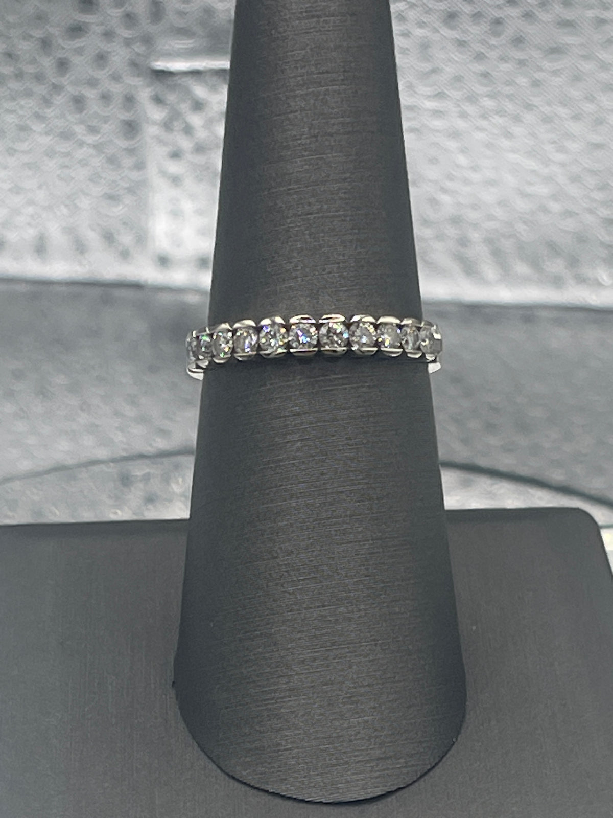 view one of Ladies 14 Karat Solid White Gold Diamond Wedding Band