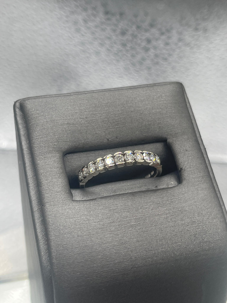 view five of Ladies 14 Karat Solid White Gold Diamond Wedding Band