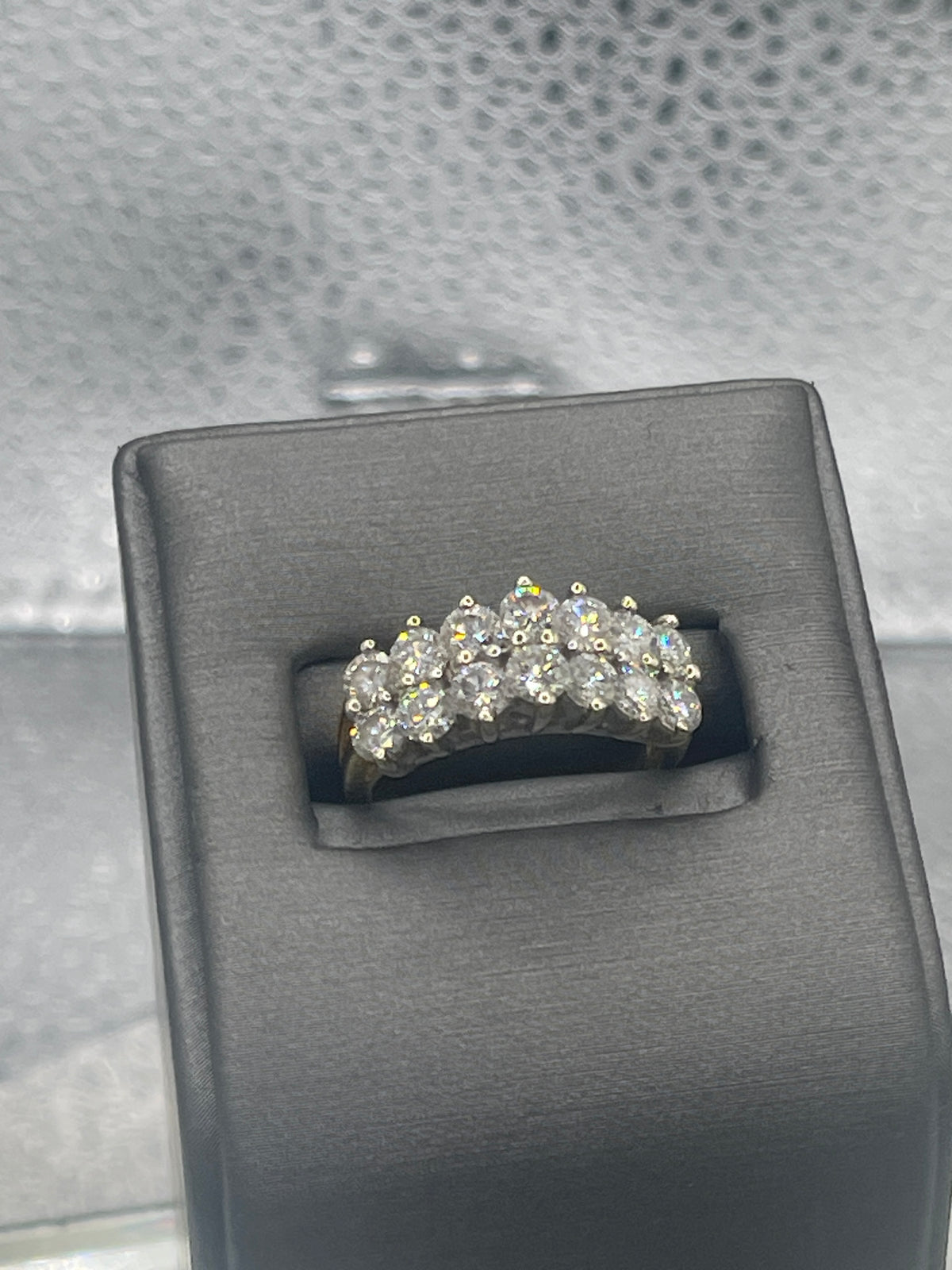 Ladies 14 Karat Solid Yellow  Gold Pyramid Shaped Diamond Ring