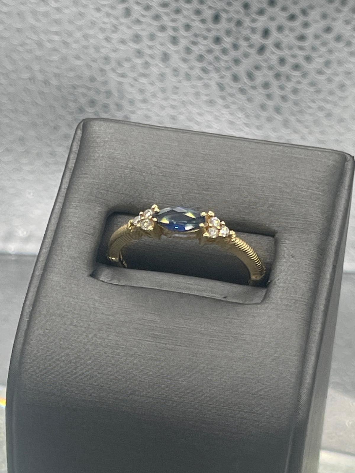 14 Karat Solid Yellow Gold Marquise Sapphire & Diamond Ring - Philadelphia Gold & Silver Exchange