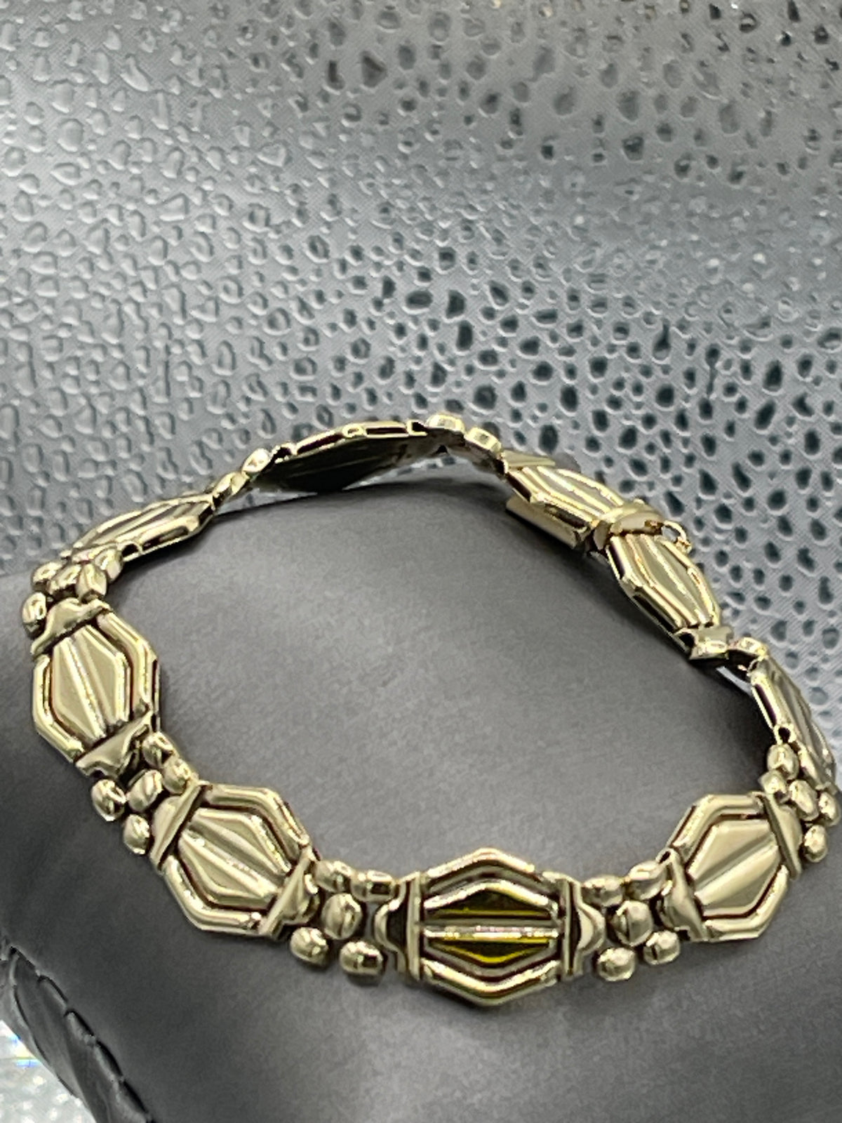 Ladies Fancy 14 Karat Solid Yellow Gold Italian Custom Link Bracelet