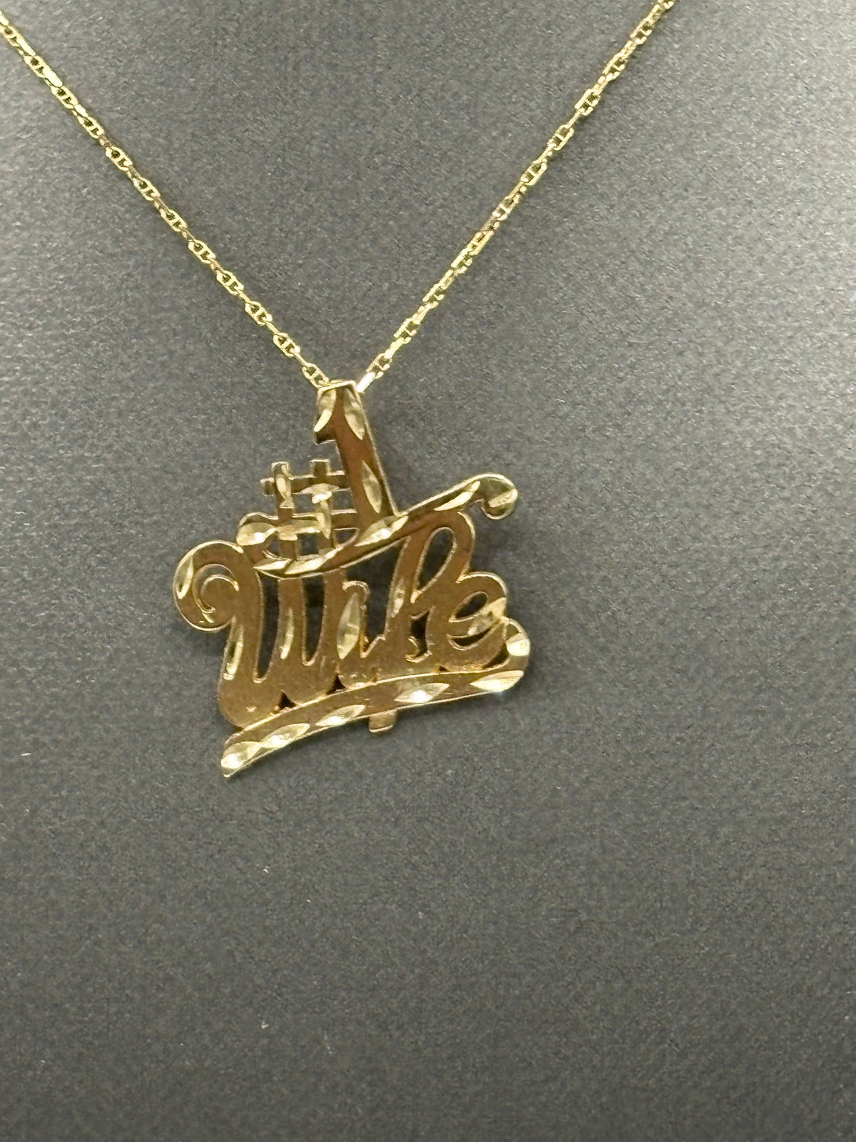 14kt Yellow Gold #1 WIFE Pendant