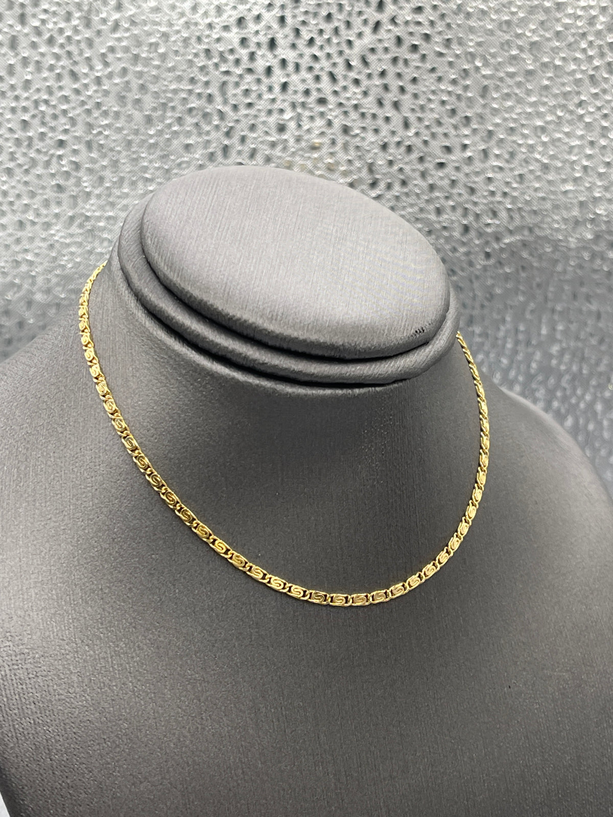 Ladies 14 Karat Solid Yellow Gold Open Byzantine Link Ankle Bracelet