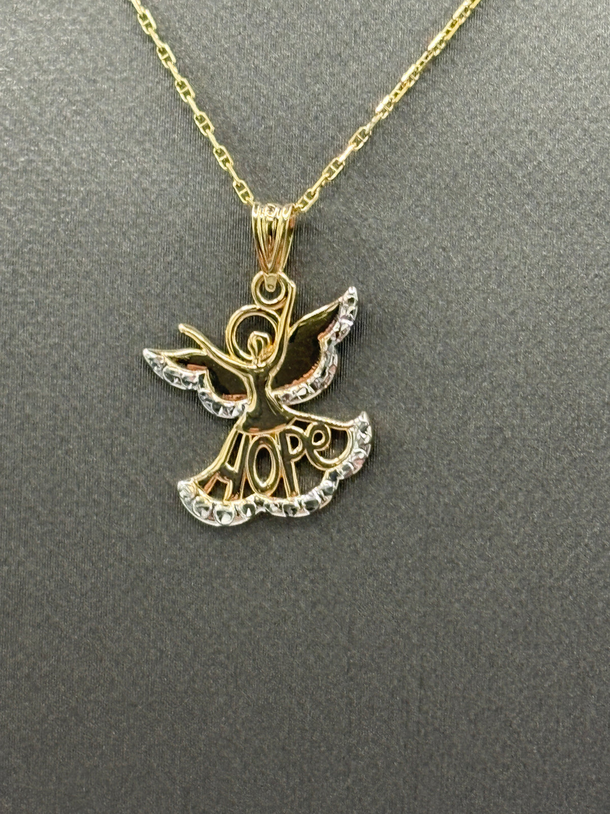 14kt Yellow Gold Angel/Hope Pendant