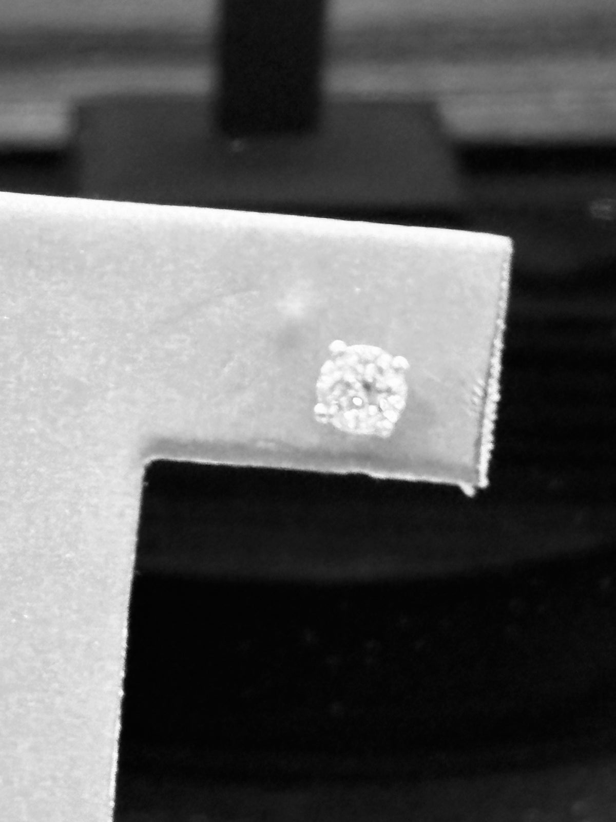 14kt White Gold Ladies martini cup diamond stud screw back earrings-NEW