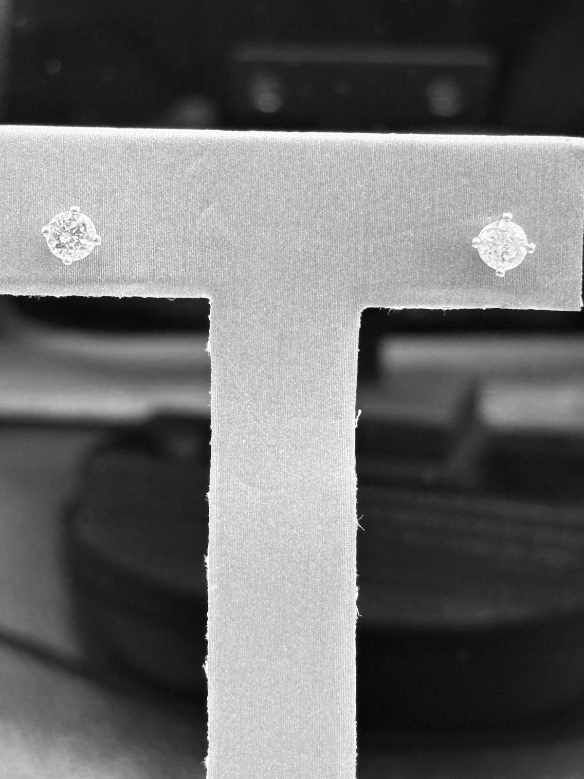 14kt White Gold Ladies martini cup diamond stud screw back earrings-NEW