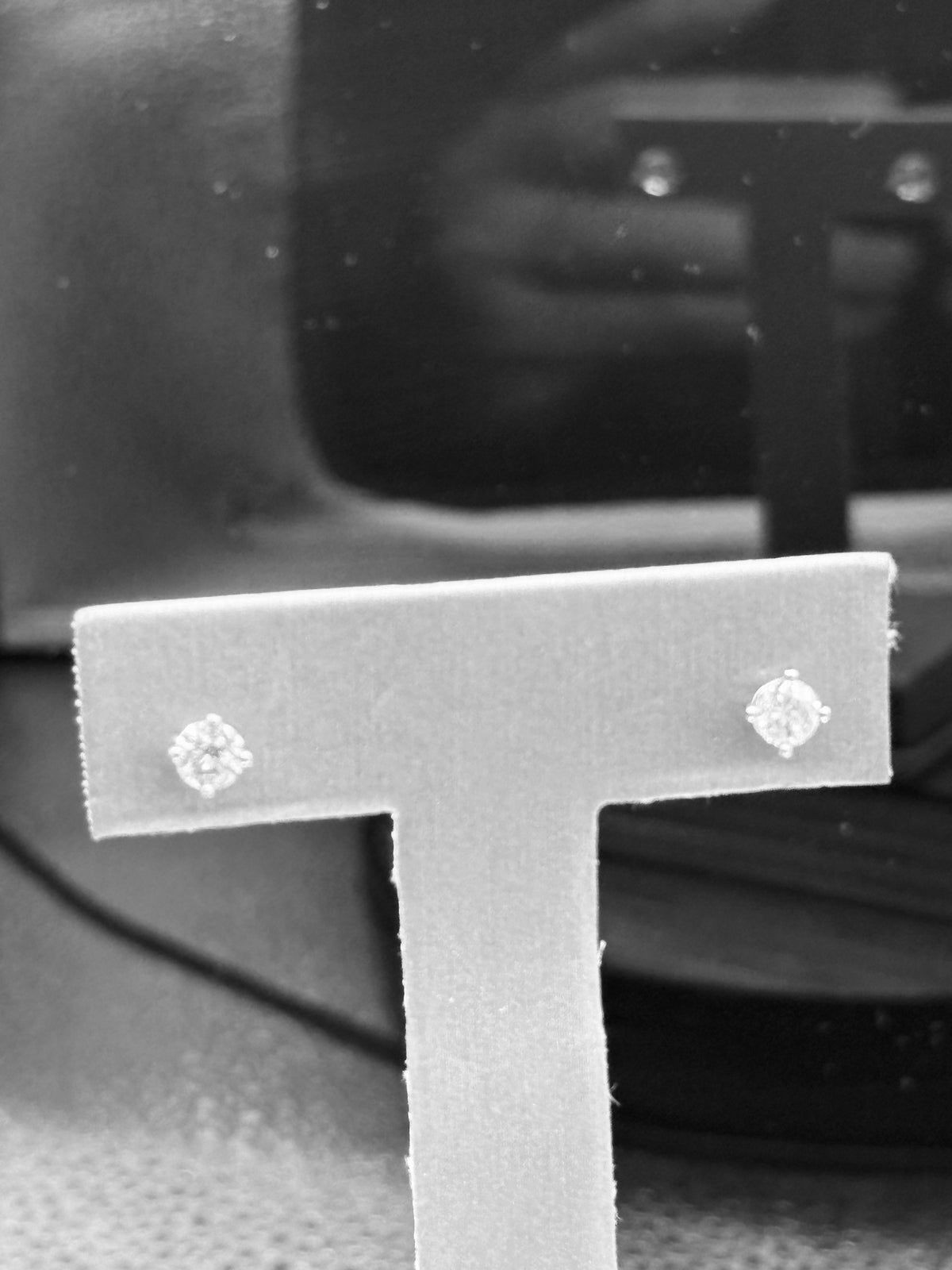 14kt White Gold Ladies martini cup diamond stud screw back earrings-NEW