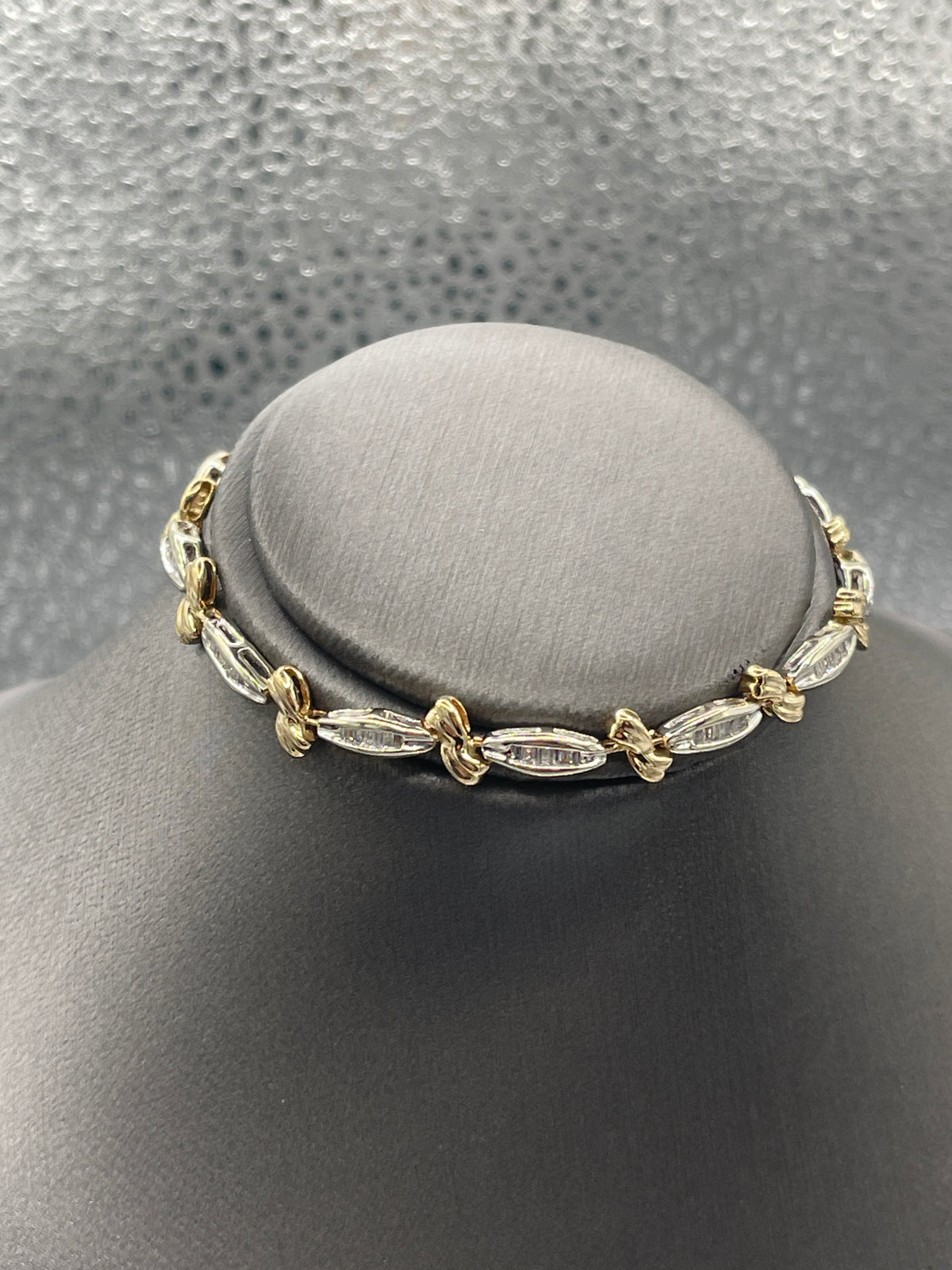Ladies Beautiful 14 Karat Two Tone Gold & Diamond Tennis Bracelet