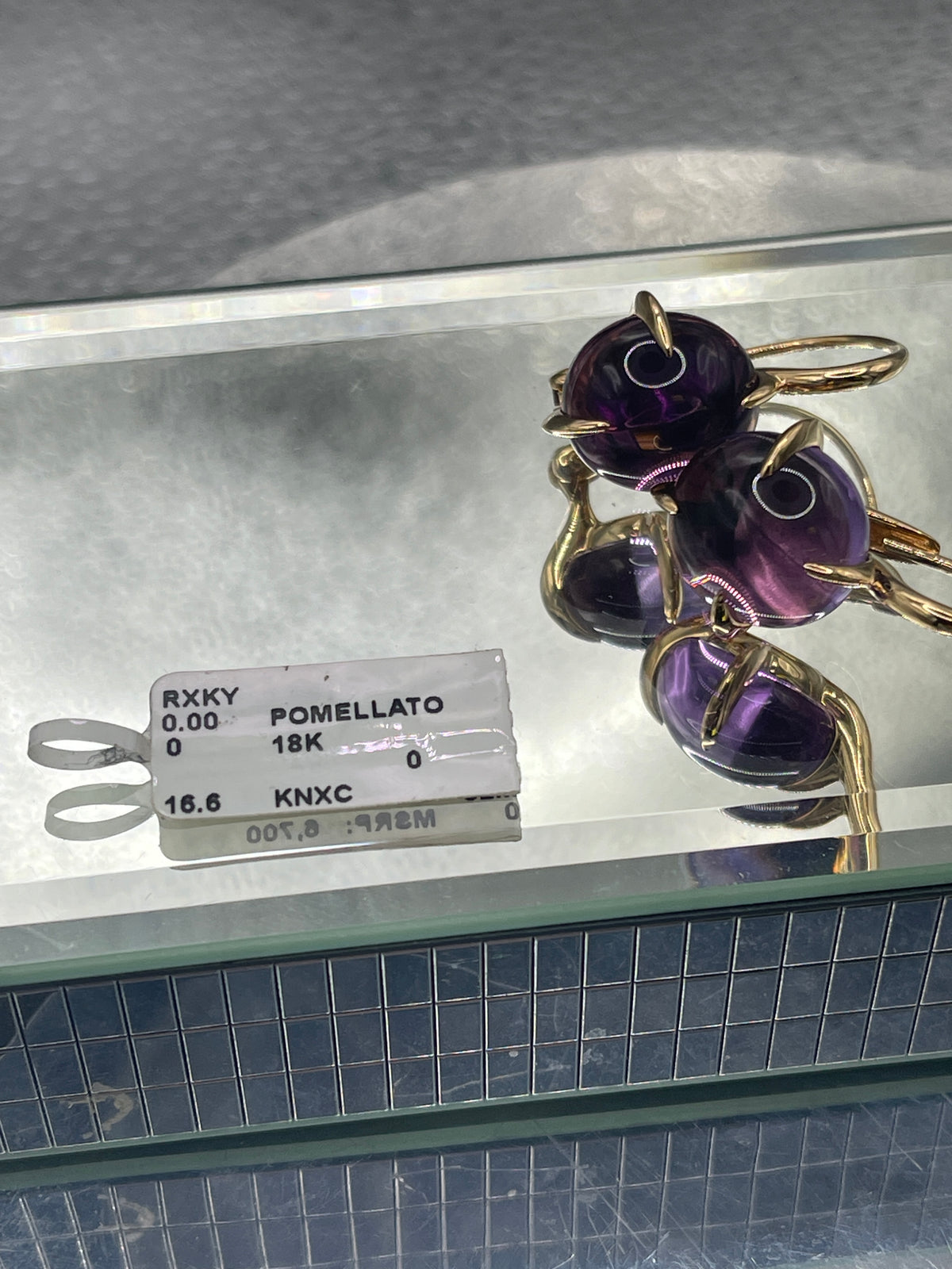 Pomellato 18 Karat Rose Gold 16.60 Carats Amethyst Drop Earrings
