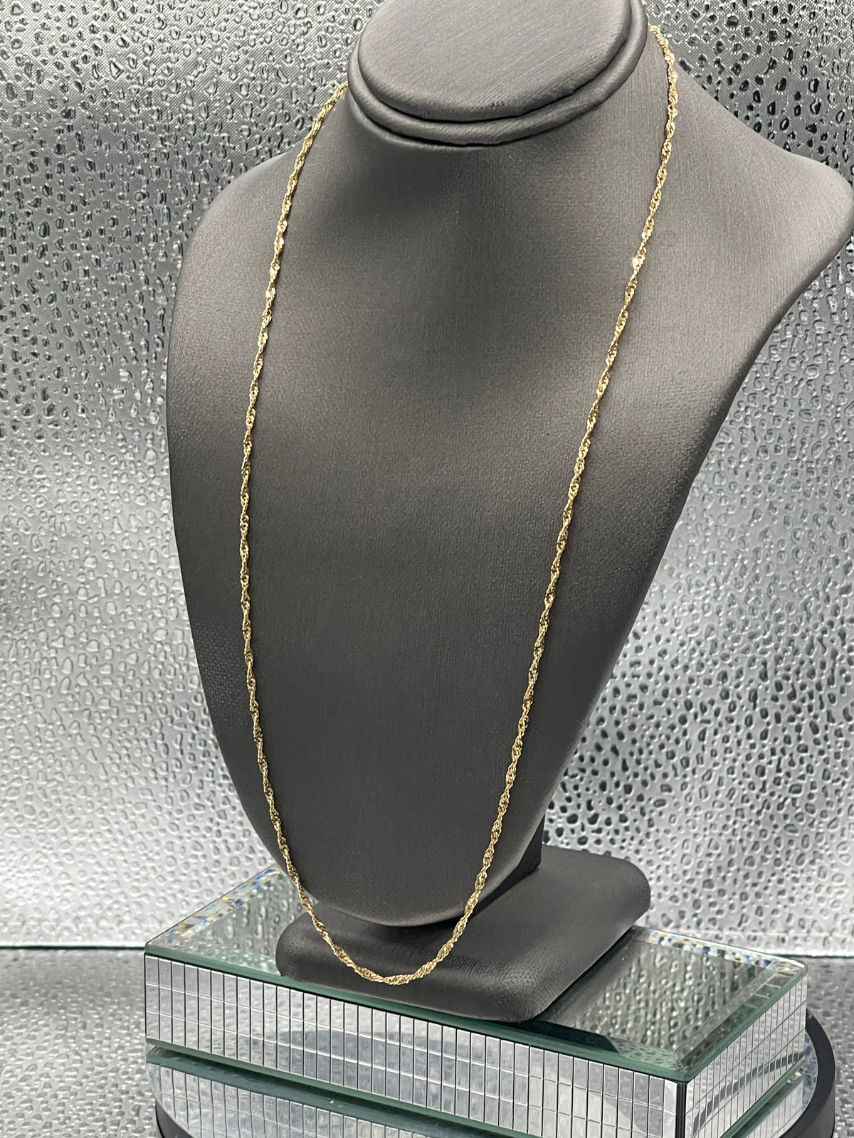 Ladies 14 Karat Yellow Gold Twisted Super Sparkle Chain