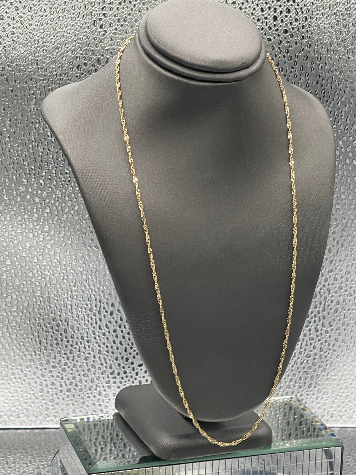 Ladies 14 Karat Yellow Gold Twisted Super Sparkle Chain