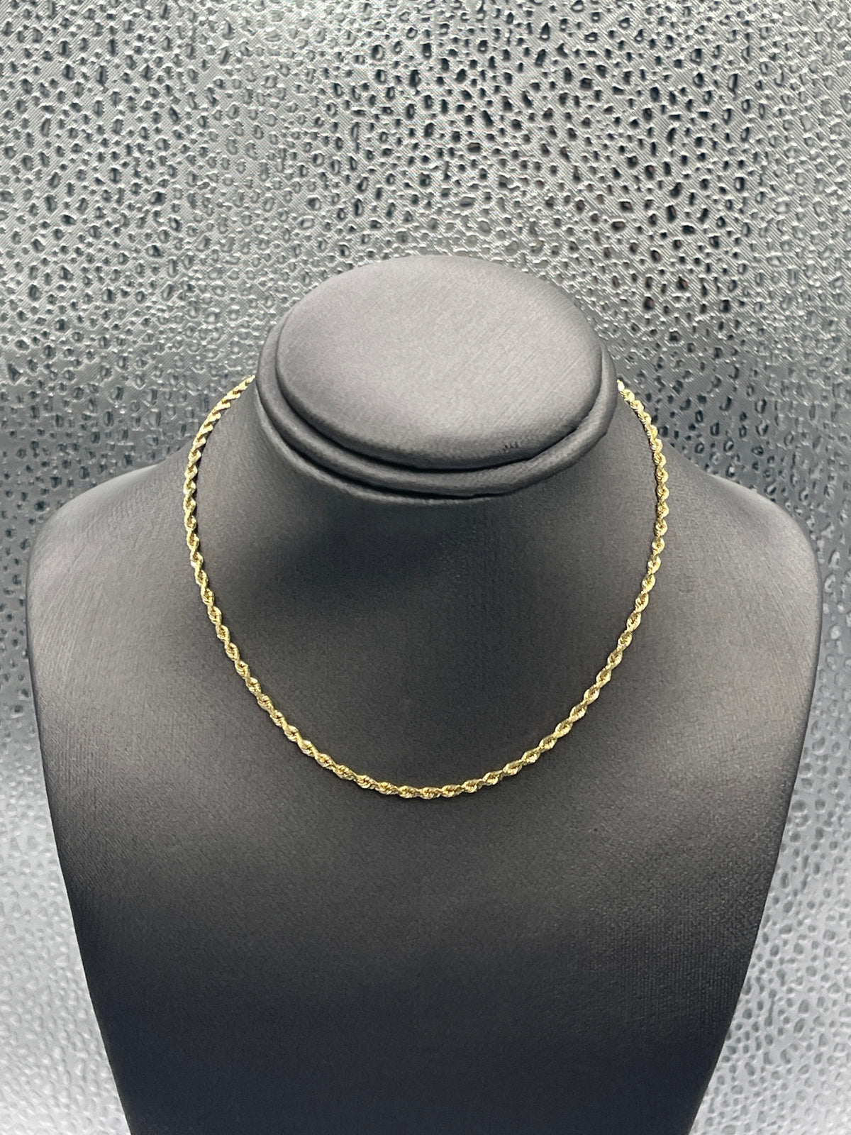 Ladies 14 Karat Yellow Gold Solid Diamond Cut Rope Chain Ankle Bracelet