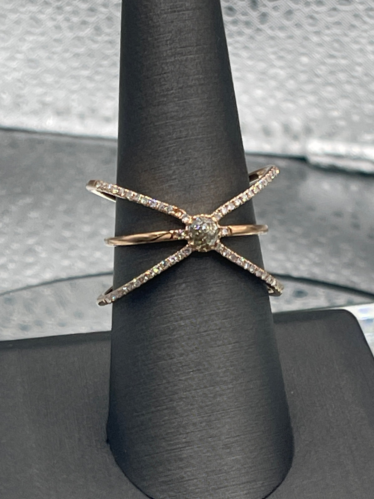 Ladies 14 Karat Rose Gold Diamond Galaxy Ring