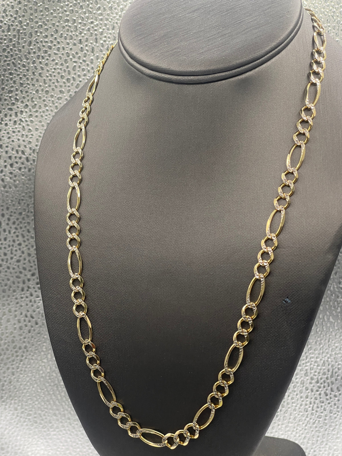 Men’s / Ladies 10 Karat Yellow & White Gold Solid Figero Chain
