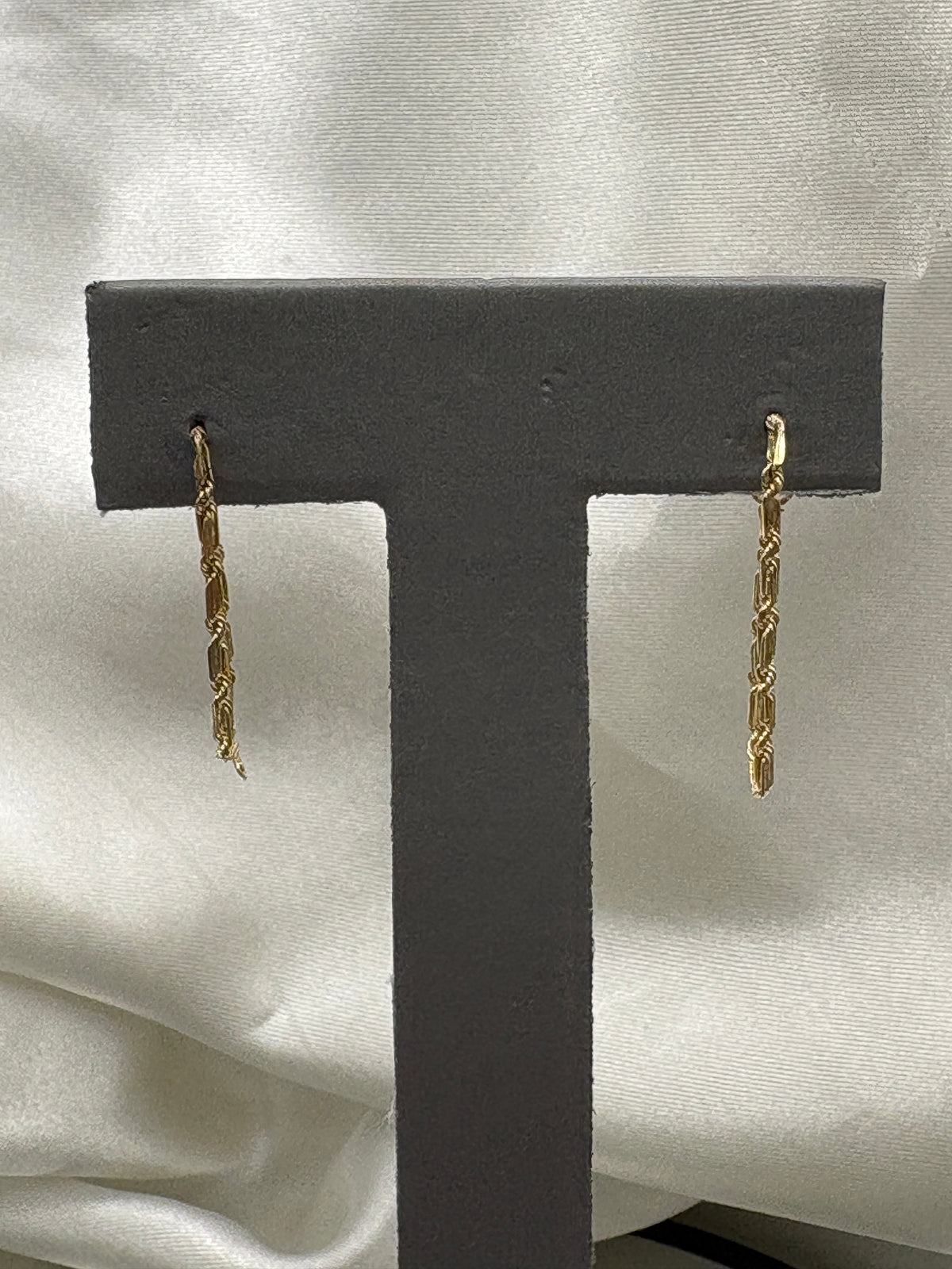 14kt solid yellow gold figerope chain earrings