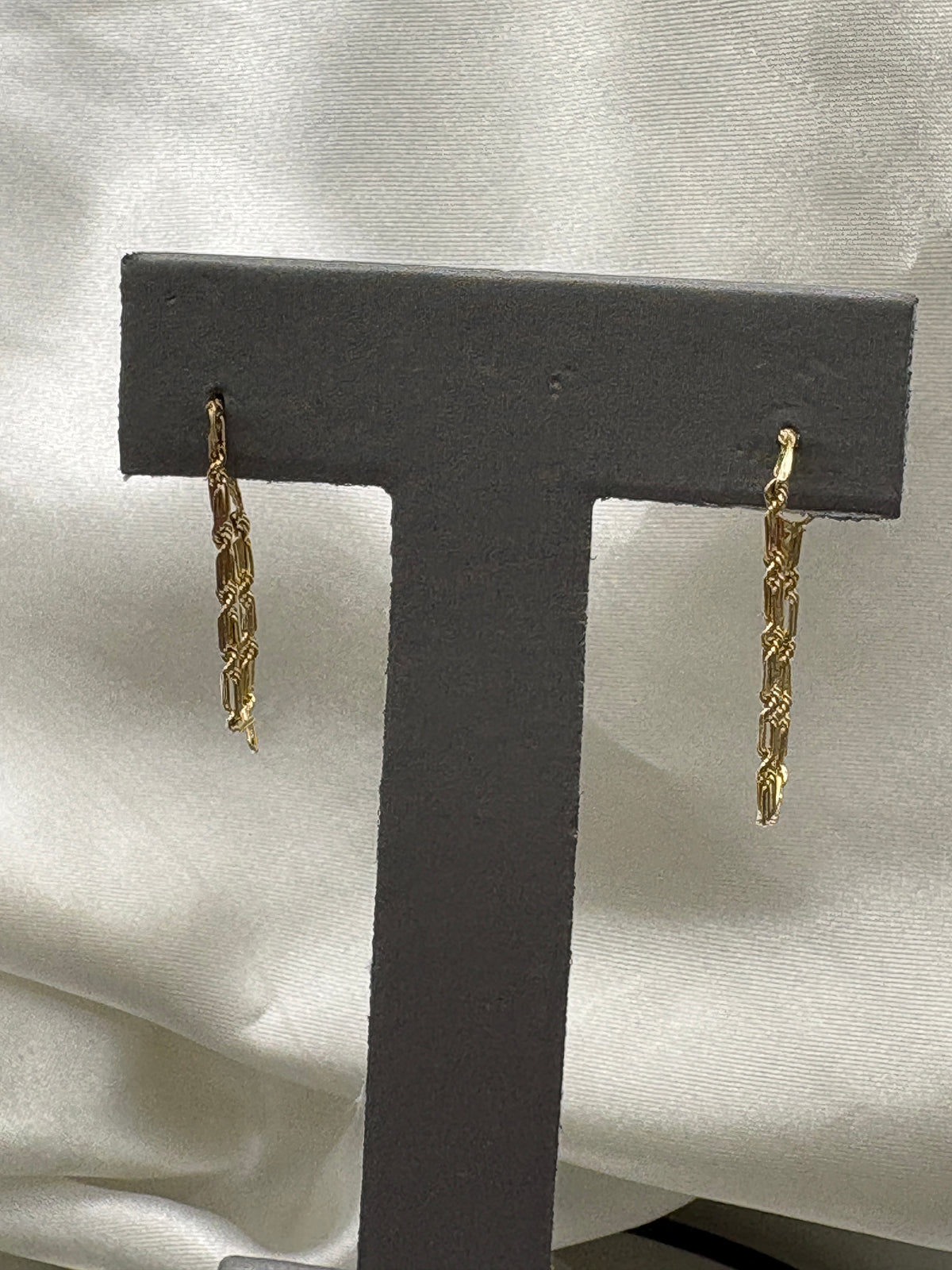 14kt solid yellow gold figerope chain earrings