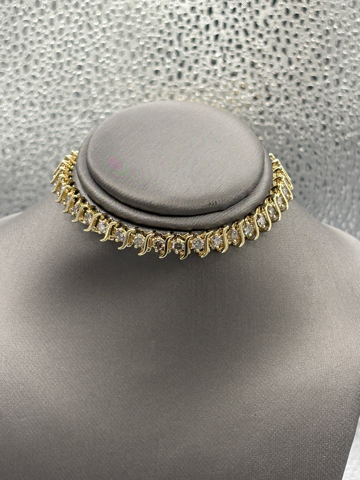 Ladies 14 Karat Yellow Gold S Diamond Tennis Bracelet