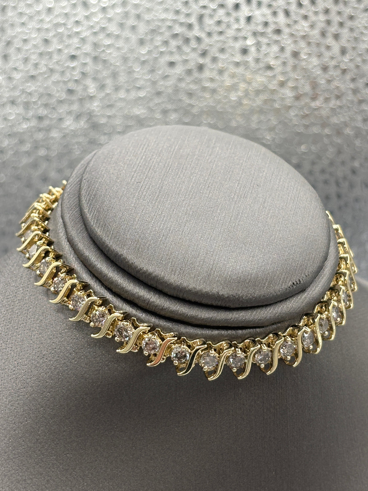 Ladies 14 Karat Yellow Gold S Diamond Tennis Bracelet