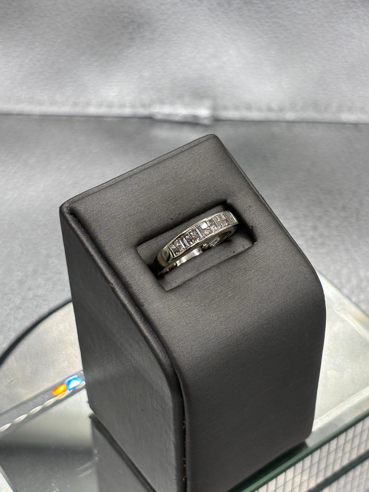 Ladies Magnificent 14 Karat White Gold Diamond Band