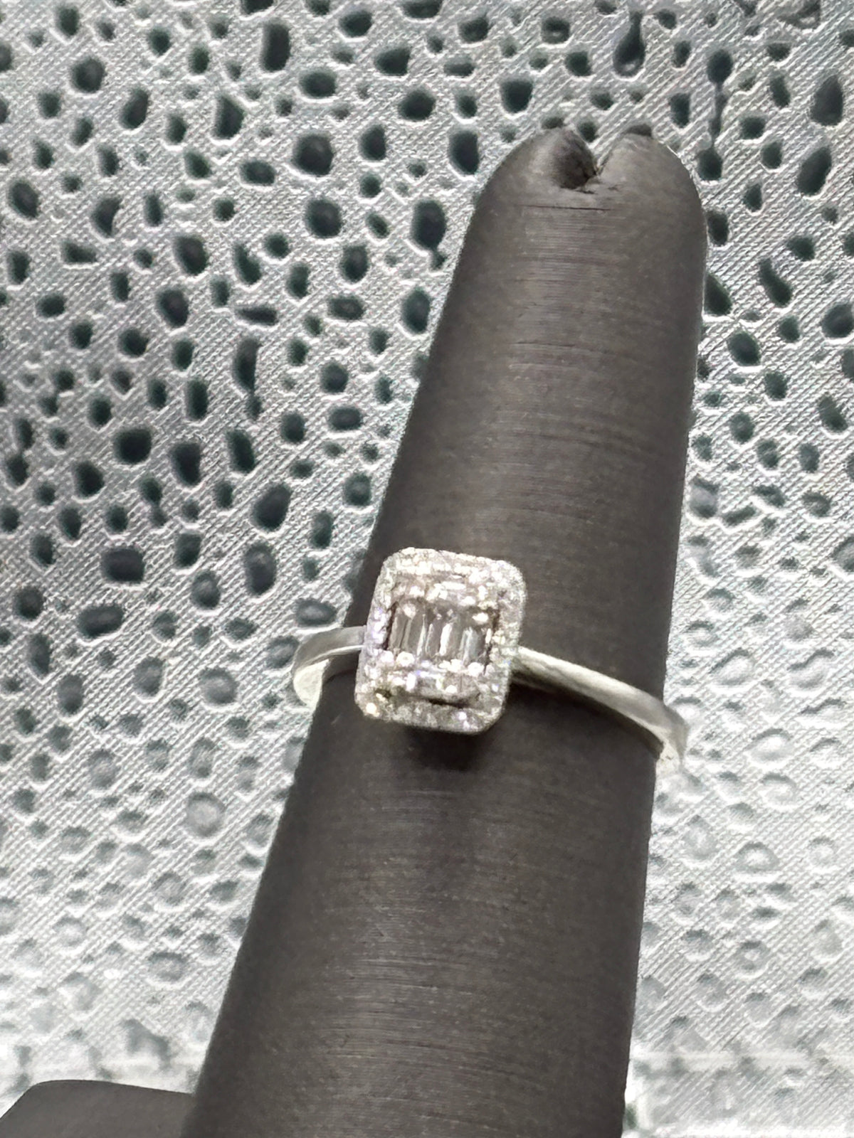 Ladies 18 Karat White Gold Petite Diamond Cocktail Ring