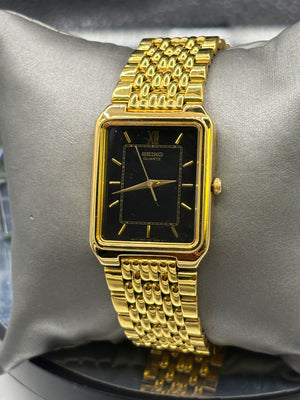 Vintage Seiko Unisex watch, Gold Plated in the Tank style