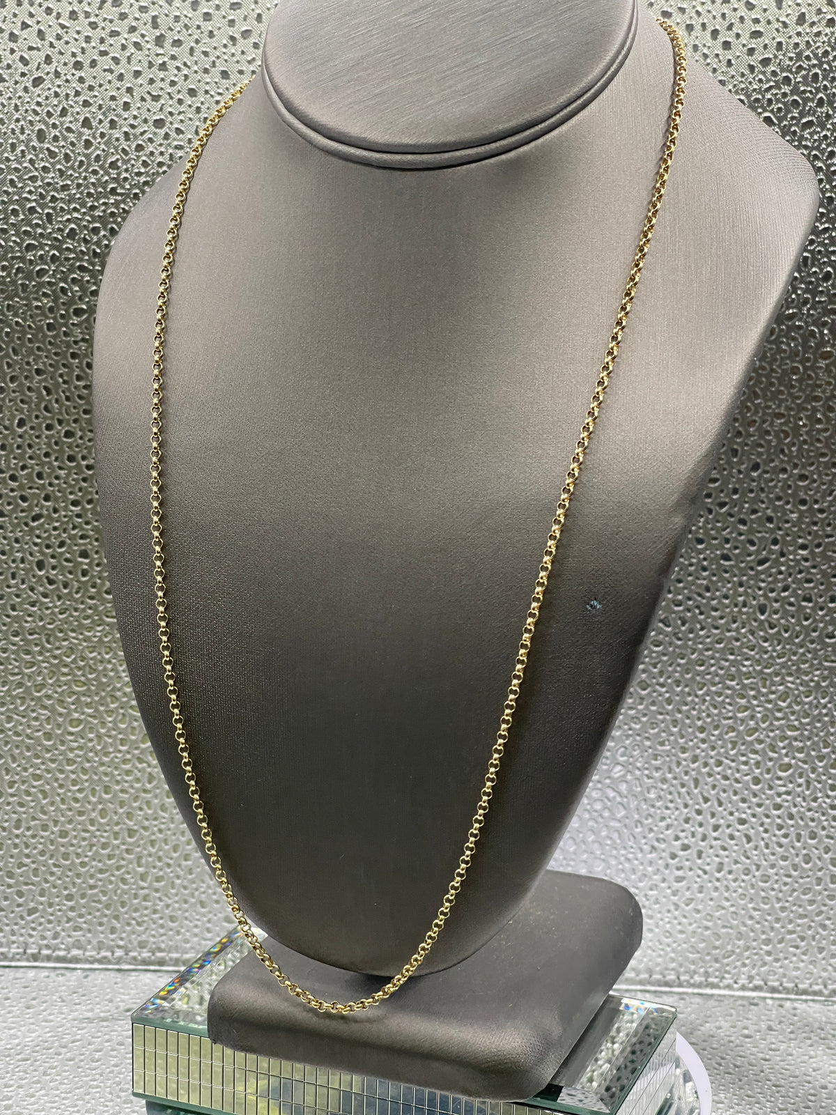 Ladies 14 Karat Yellow Gold Round Solid Link Necklace