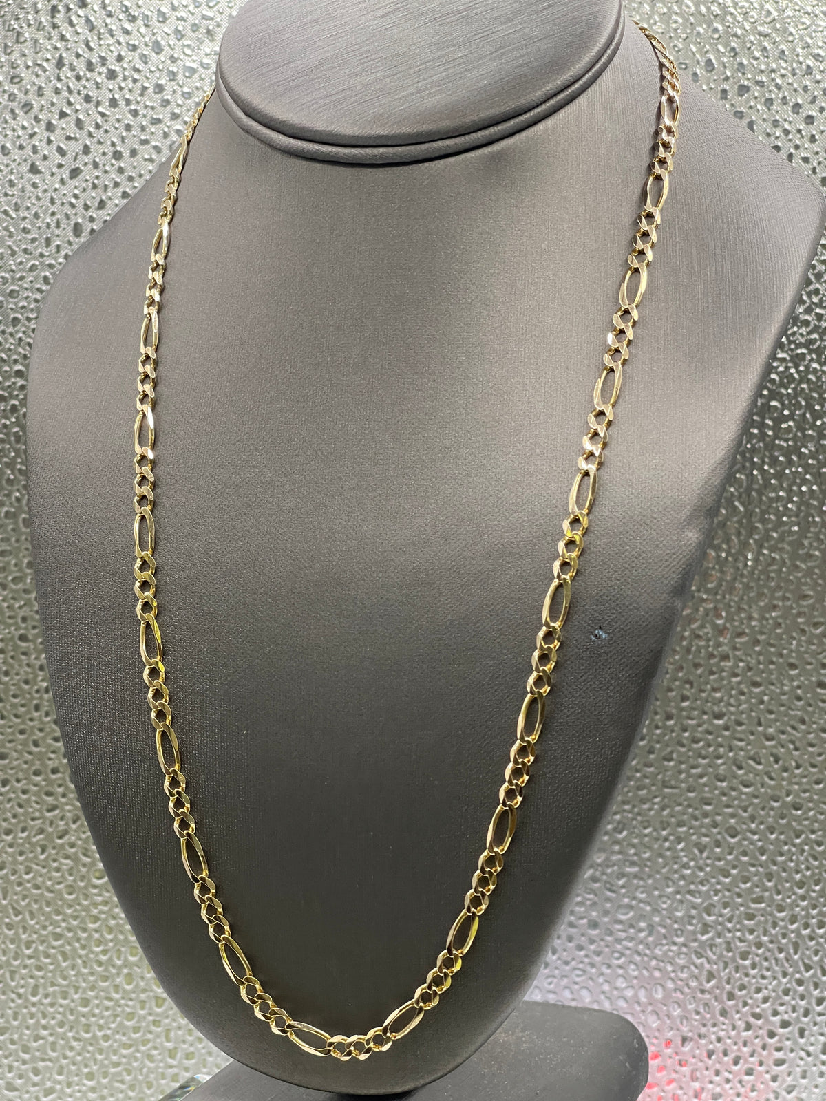 Ladies or Men’s 14 Karat Yellow Gold Figero Solid Link Chain