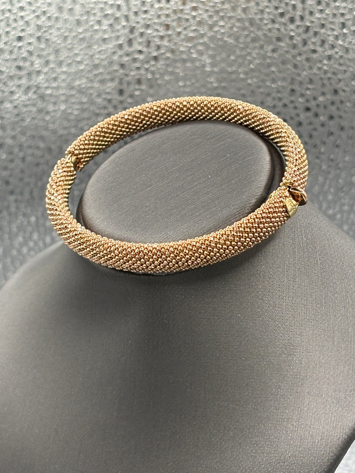 Ladies Magnificent 18 Karat Rose Gold Diamond Bead Bangle