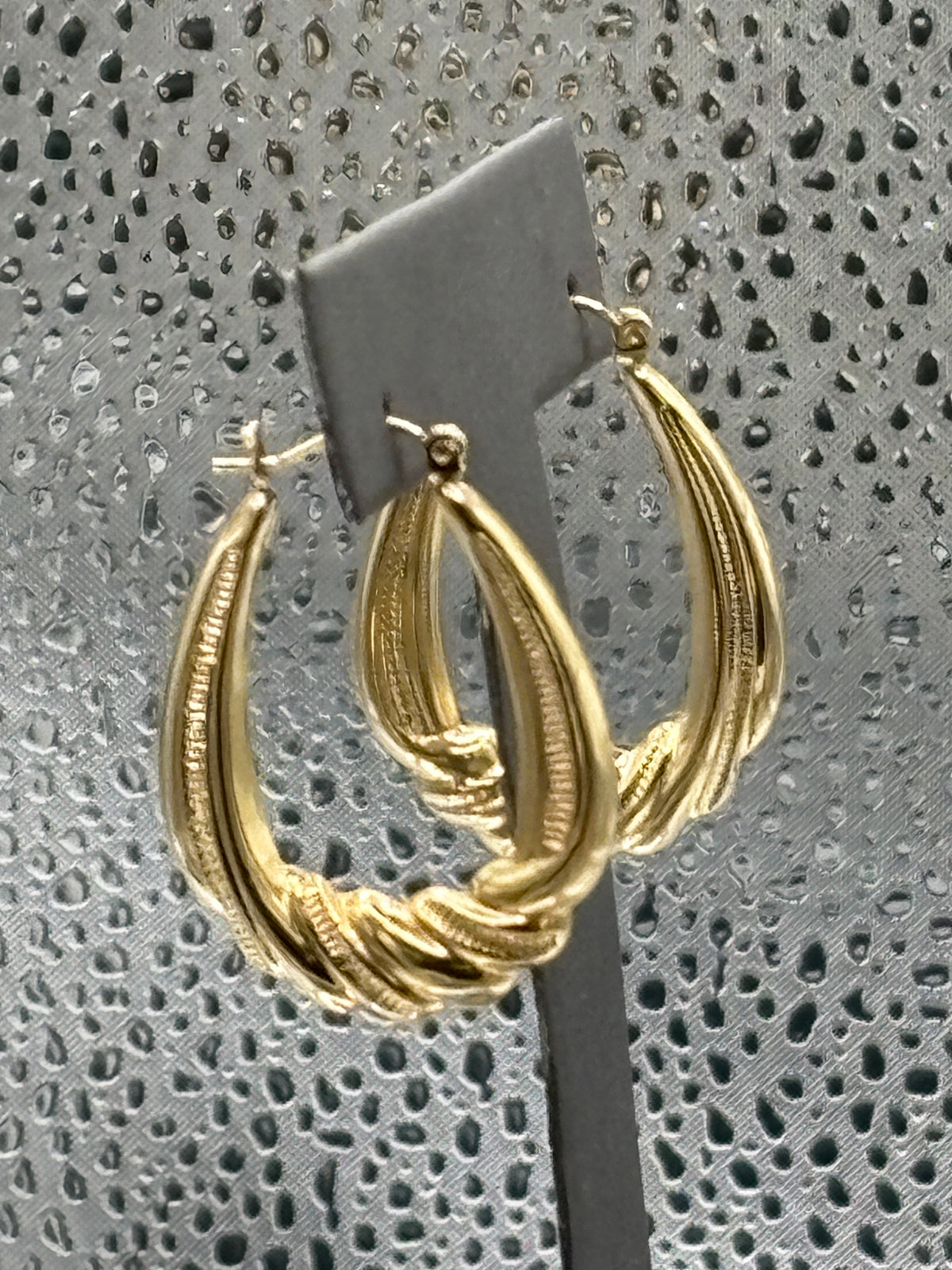 Ladies 14 Karat Yellow Gold Di-Cut Half Shrimp Hoop Earrings