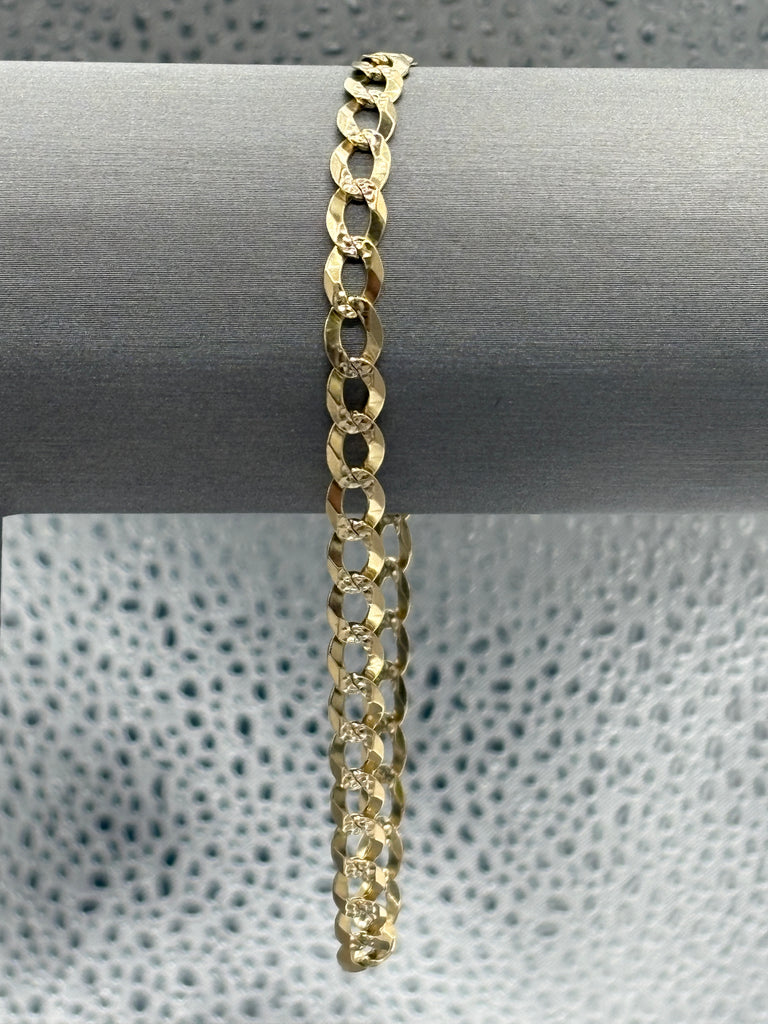 View one of Ladies / Gents 10 Karat Two-Tone Beveled Link Bracelet