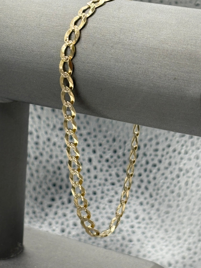 View two of Ladies / Gents 10 Karat Two-Tone Beveled Link Bracelet