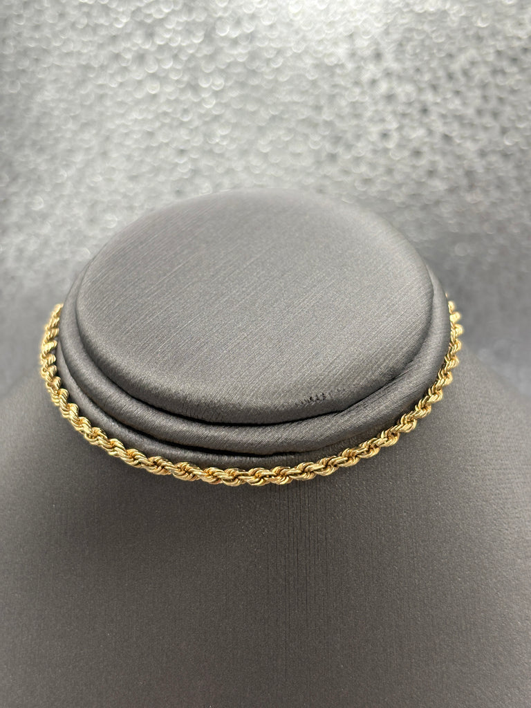 View one of Ladies 14 Karat Yellow Gold Diamond Cut Rope Bracelet