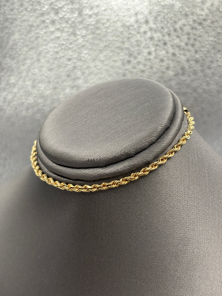 View two of Ladies 14 Karat Yellow Gold Diamond Cut Rope Bracelet