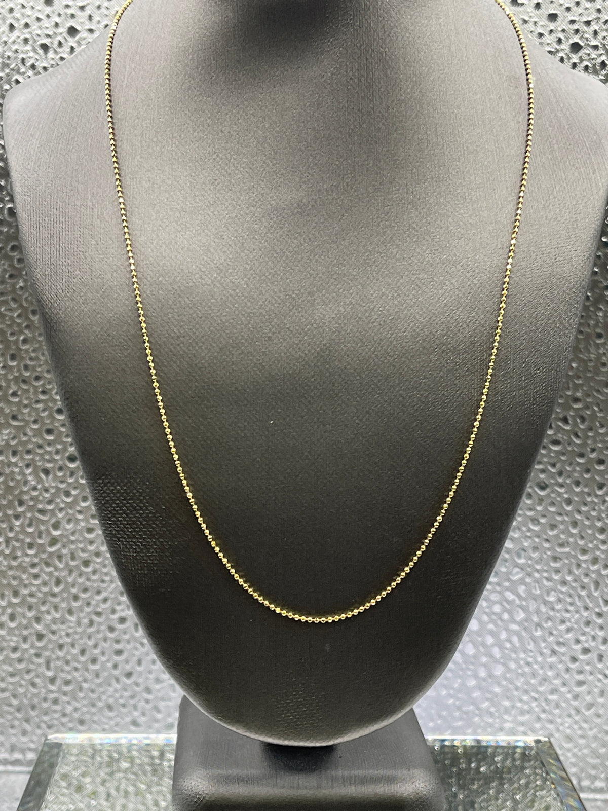Ladies 14 Karat Yellow Gold Faceted Gold Ball Chain