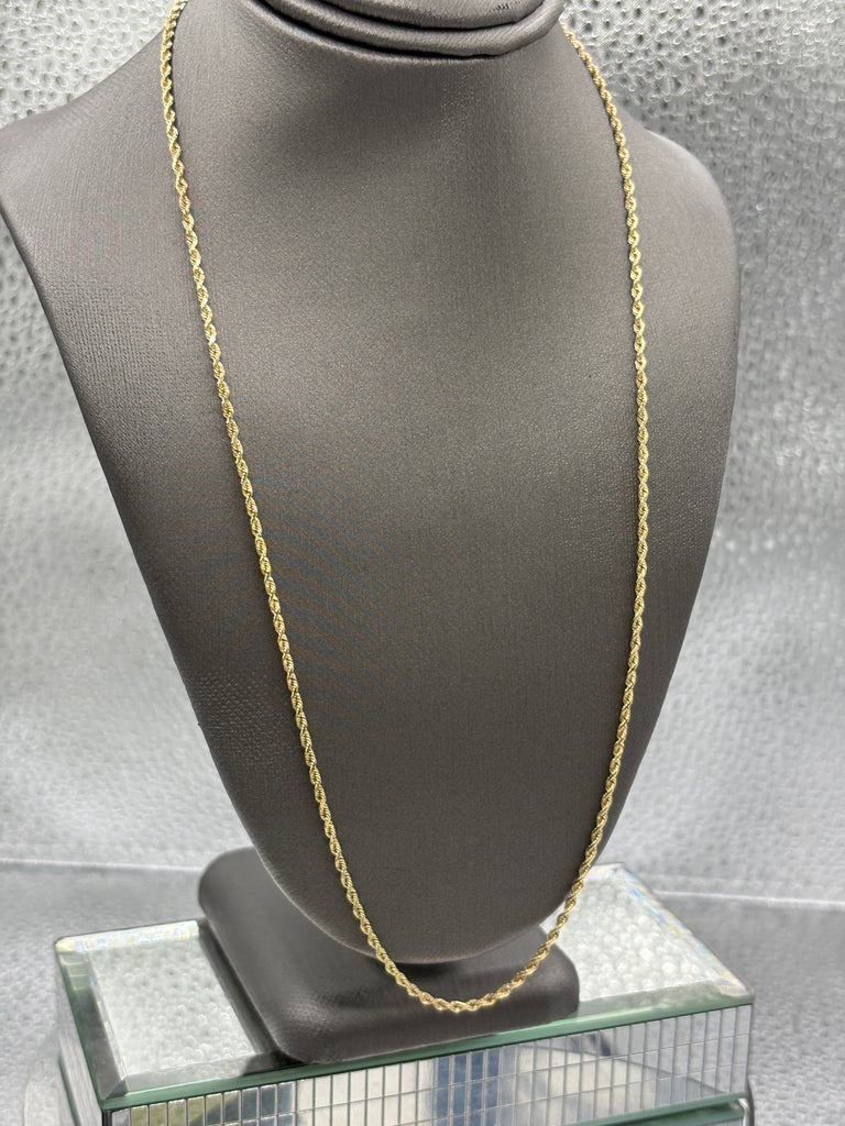 View one of Ladies/Gents 14 Karat Yellow Gold Di-Cut Solid Rope Chain