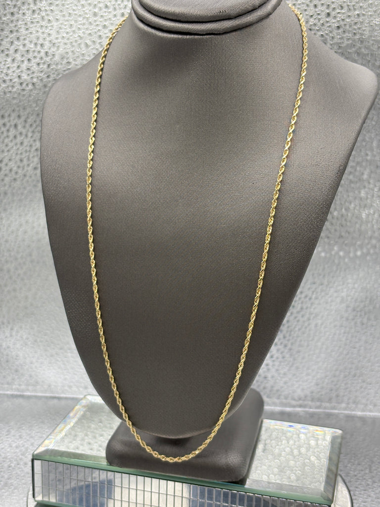 View three of Ladies/Gents 14 Karat Yellow Gold Di-Cut Solid Rope Chain