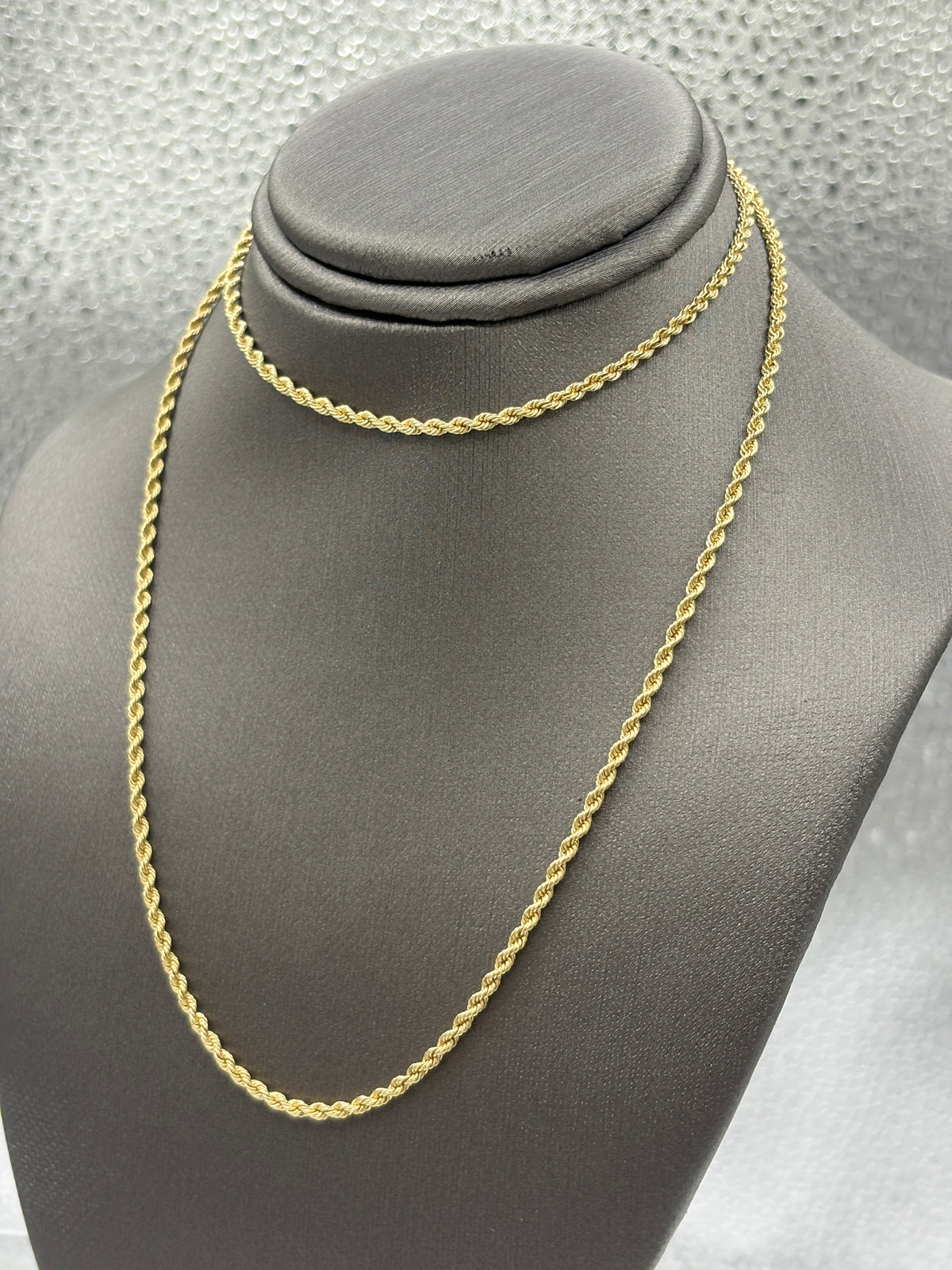 View one of Ladies/ Gents 14 karat Yellow Gold Dia-Cut Solid Rope Chain