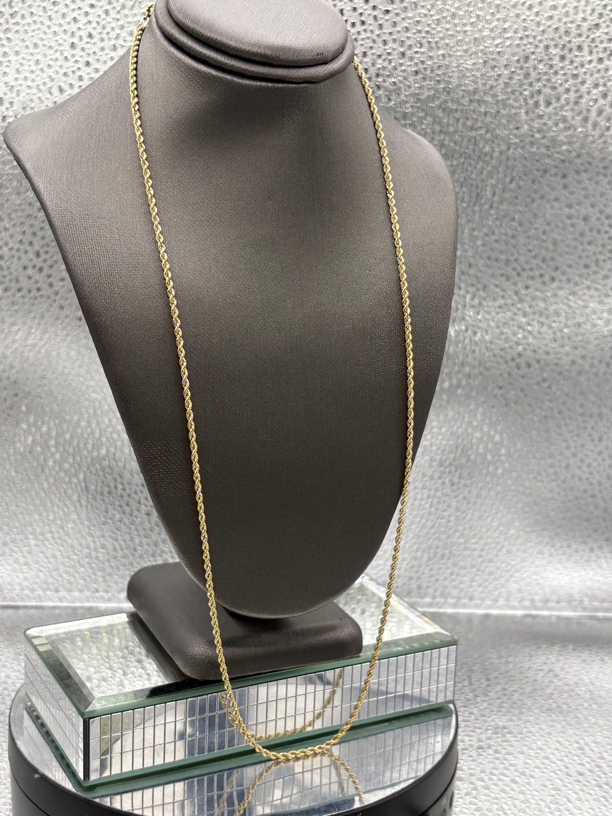 View five of Ladies/ Gents 14 karat Yellow Gold Dia-Cut Solid Rope Chain