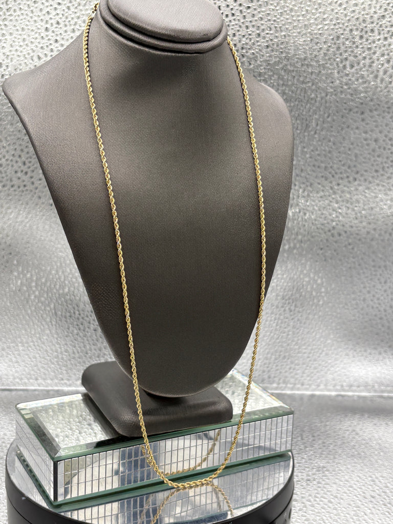 View five of Ladies/ Gents 14 karat Yellow Gold Dia-Cut Solid Rope Chain