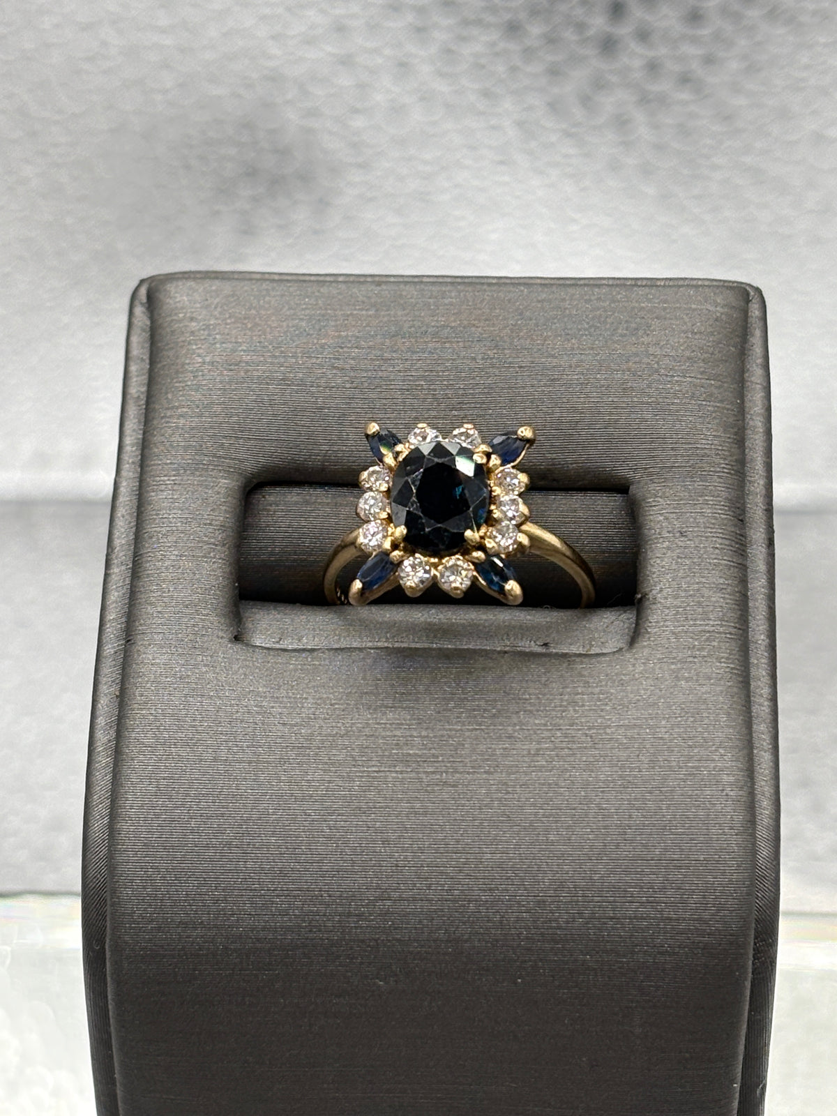 View one of Ladies 14 Karat Yellow Gold Sapphire & Diamond Cocktail Ring