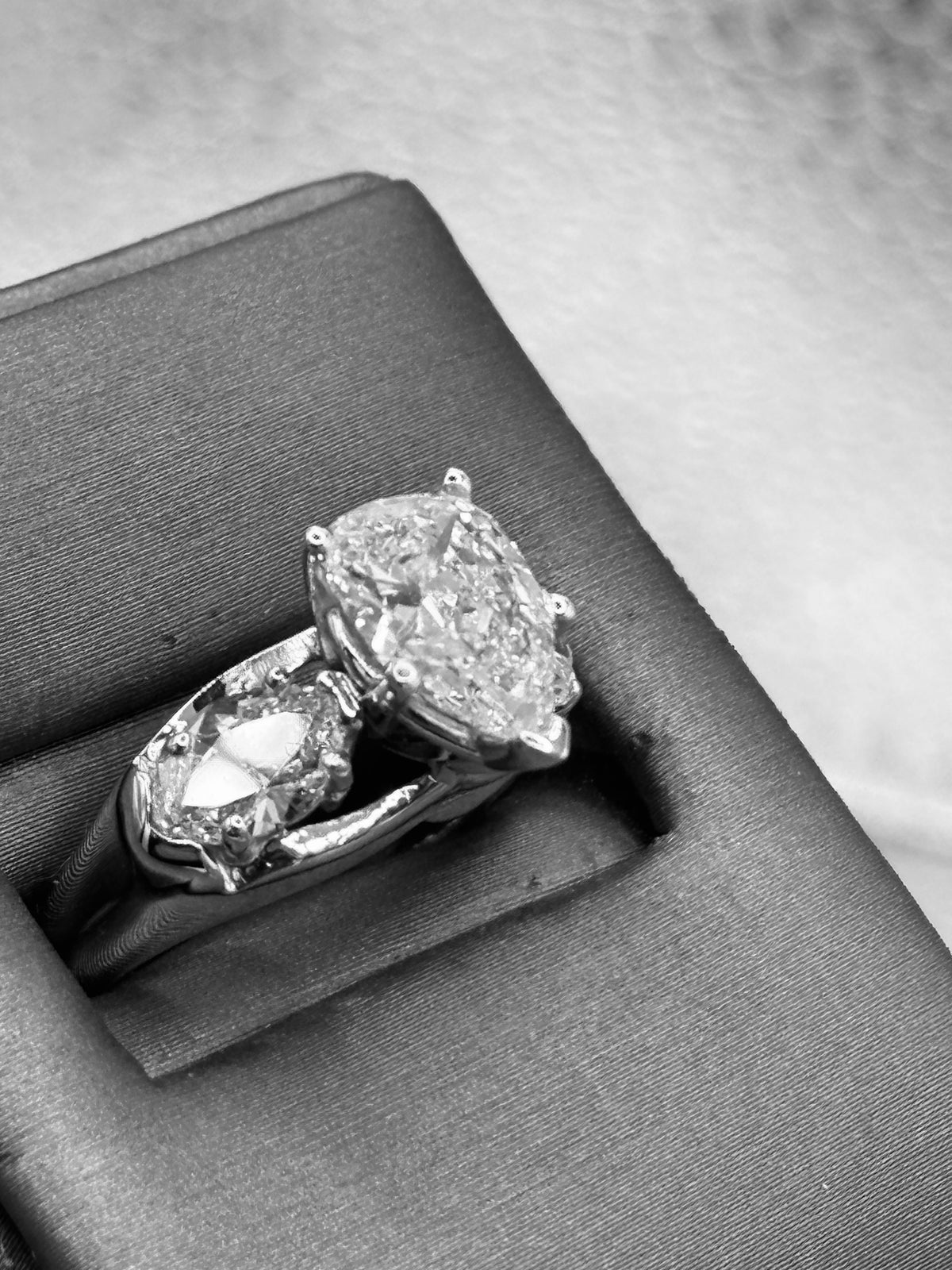 View three of Ladies 14 Karat White Gold Pear Shape Diamond Engagement Ring