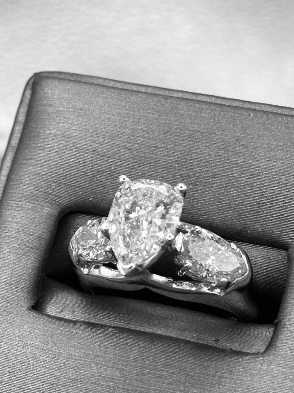 View four of Ladies 14 Karat White Gold Pear Shape Diamond Engagement Ring