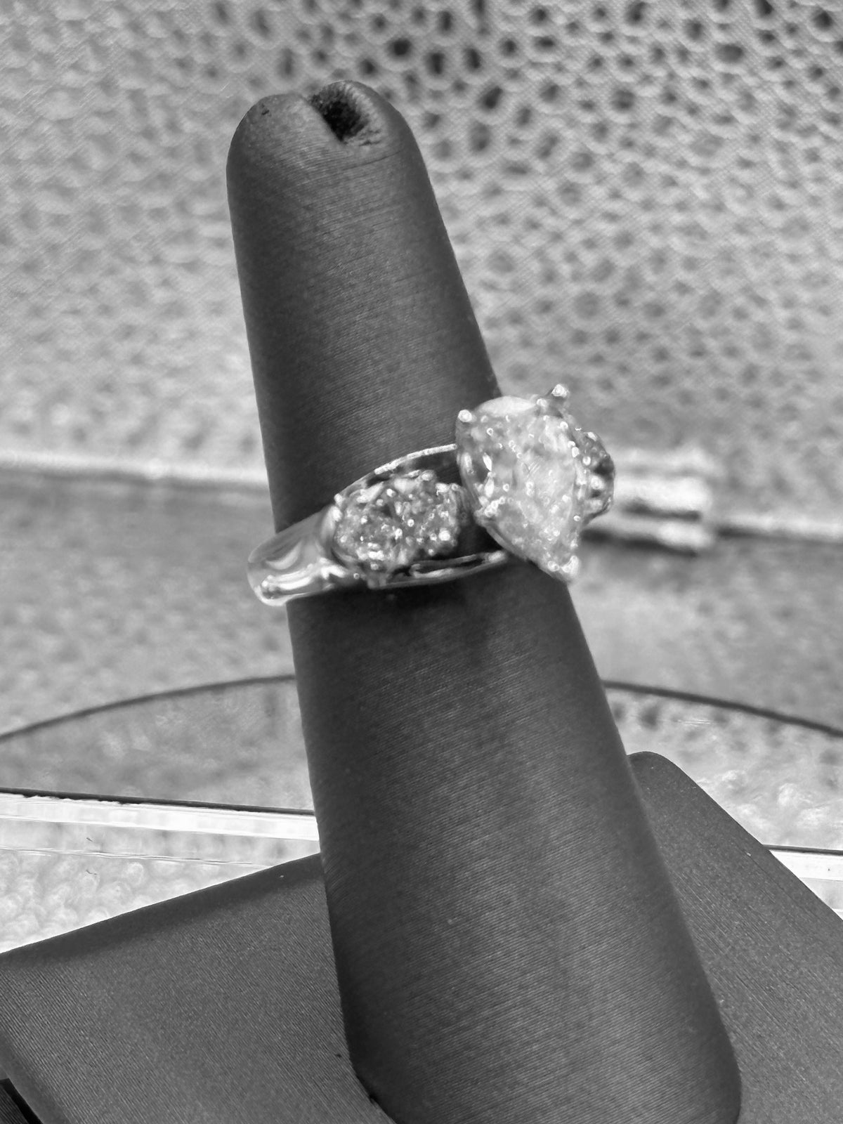 View nine of Ladies 14 Karat White Gold Pear Shape Diamond Engagement Ring
