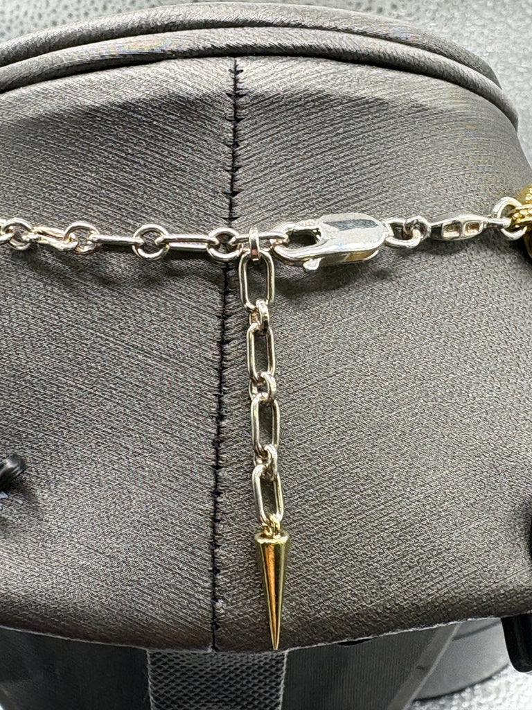 View seven of Lagos 18 Karat Gold & Sterling Diamond Double Strand Necklace