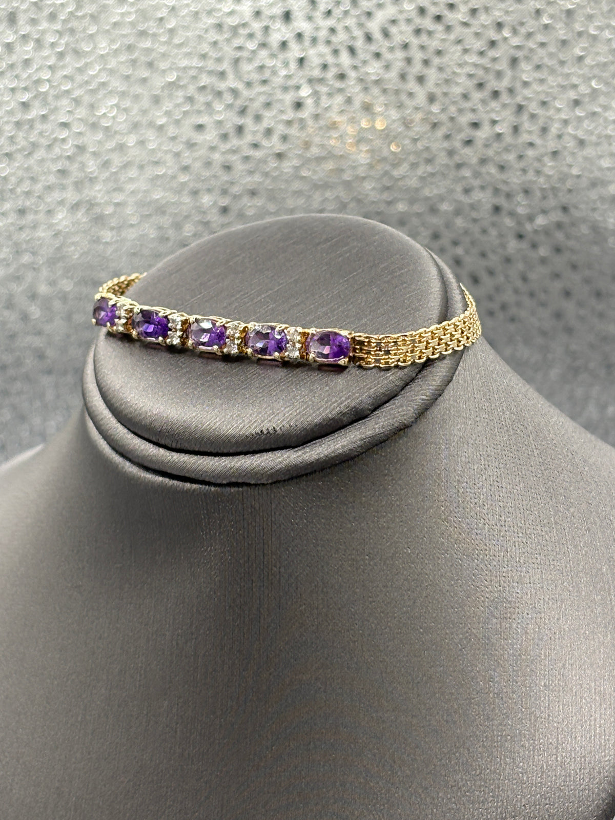View one of Ladies 14 Karat Y/G Amethyst & Diamond Copenhagen Bracelet