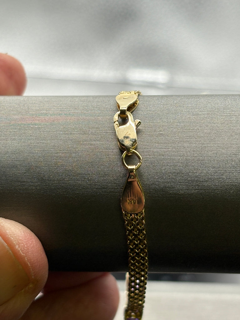 View eight of Ladies 14 Karat Y/G Amethyst & Diamond Copenhagen Bracelet